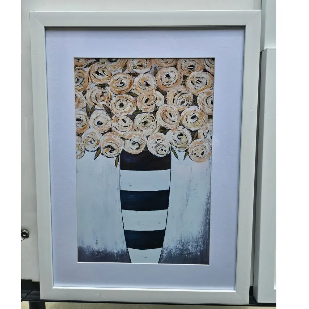 Trio of Wall Art Prints White Navy Hobby Lobby (2)14x11 and (1)16 x 12